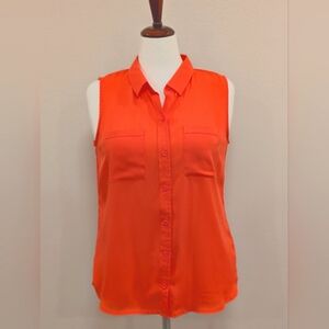 Apt. 9 Vibrant Coral Sleeveless Blouse Women's size Large